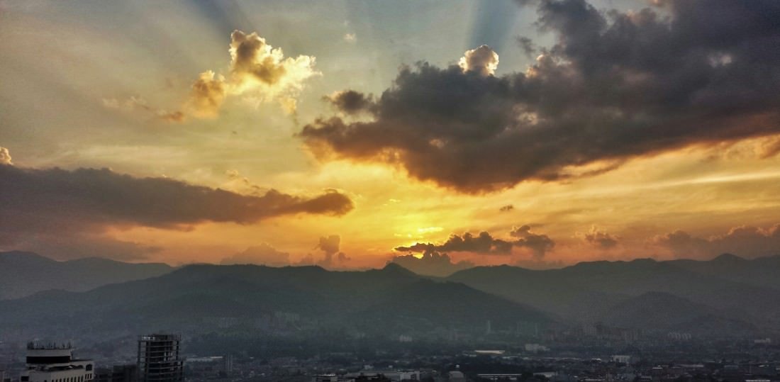 sunset in Medellin Colombia