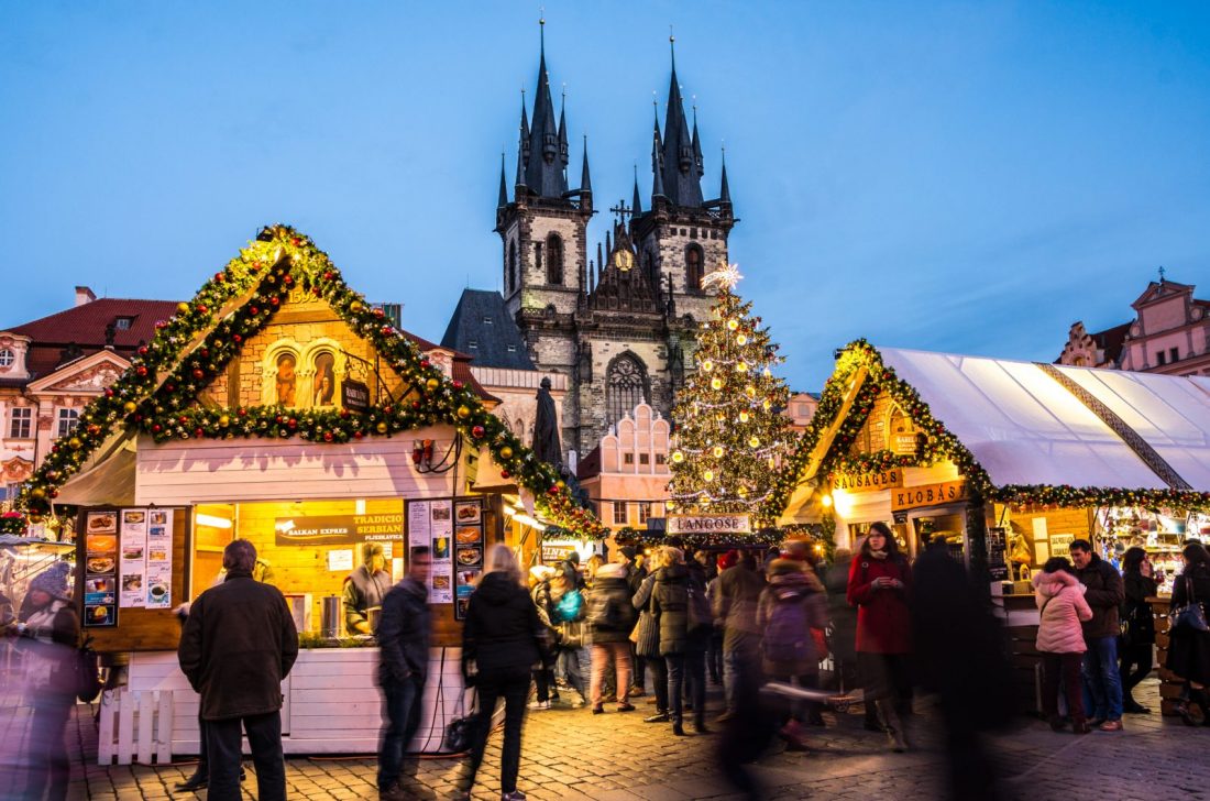 Prague Old Town Square Christmas Market day time