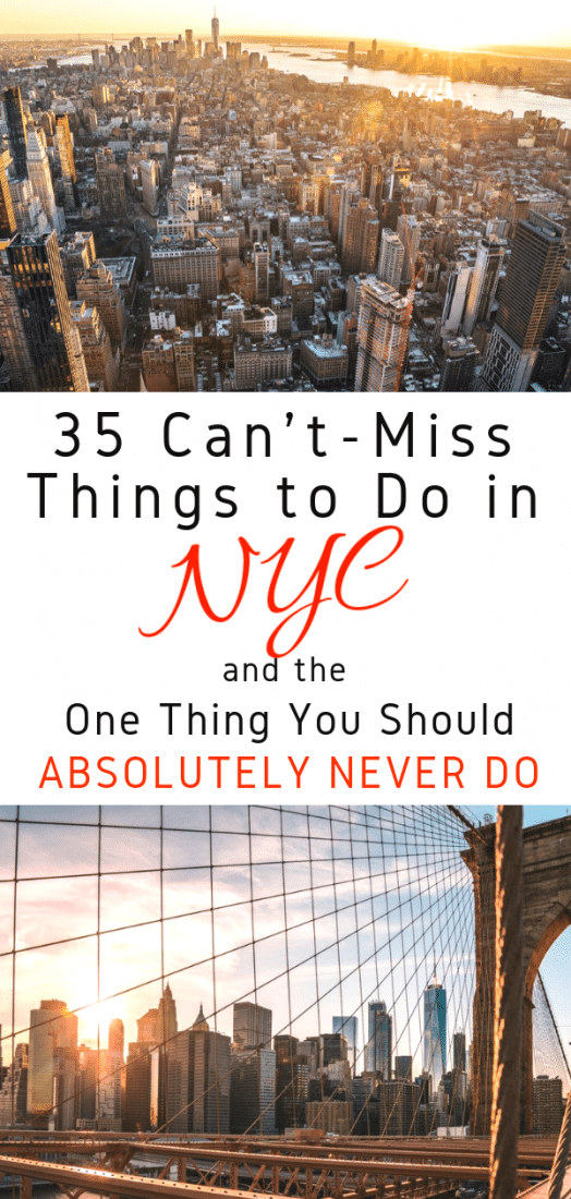 What are the best things to do in New York City? Locals know best so we created a guide to all the can't-miss things to do in NYC for you! Plus we inclued the one thing you should never do in NYC! Check out our guide to the Big Apple to get the most out of your trip! #nyc #newyorkcity #unitedstates #travel #NY